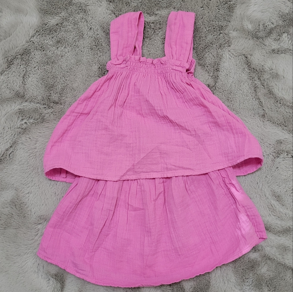 Nwt Baby Gap Pink Cotton Toddler Girl Skirt And Top Set